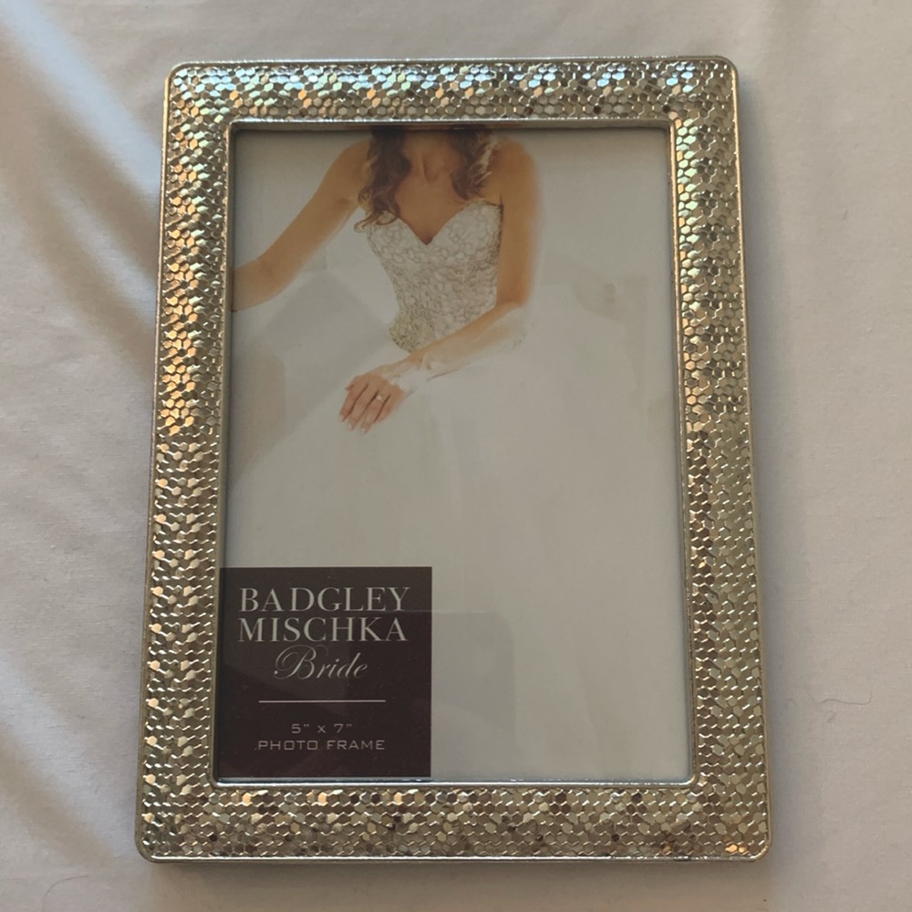 Silver Sparkle Badgley Mischka Bride 5x7 Picture Frame